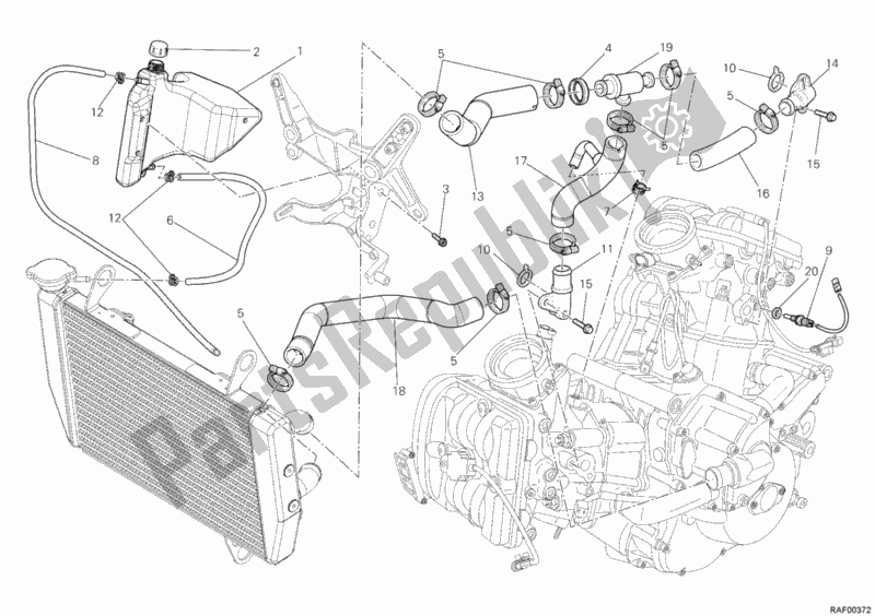 Todas las partes para Circuito De Enfriamiento de Ducati Multistrada 1200 S Touring 2012